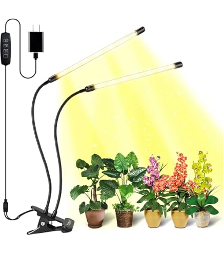 Amazon.co.jp: LED植物育成ライト、スタンド付き4ヘッドプラントライト