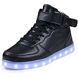 [Leawin] リーウィン LEDスニーカー ハイカット 光るシューズ USB充電 発光シューズ メンズ レディース 七色 フラッシュ 夜光靴 冬用
