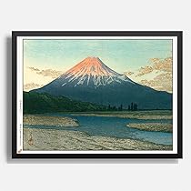 富士山の絵　額付き Amazon.co.jp: アートパネル 富士山 風景画 富士山の絵 ポスター