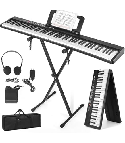 Amazon | 電子ピアノ 88鍵盤 半配重さキーボード midi&Bluetooth