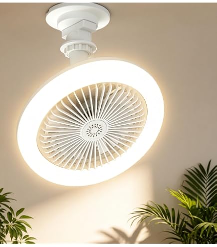 Amazon | ATOPSUN シーリングファンライト LED ファン付き照明 小型