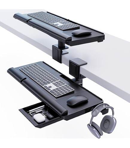 Amazon | 【引き出し付き】工匠藤井 キーボードトレイ 机の上 机の下