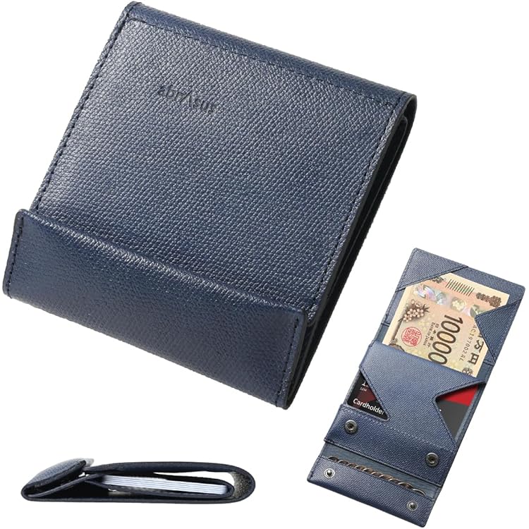 【美品】アブラサス薄い財布 ブラック×ブルー Amazon | [アブラサス] 薄い財布 レザー 薄型 日本製 ブルー | 財布
