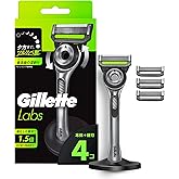 Gillette ジレット 髭剃り 本体 替刃 4個 スタンド付 カミソリ 剃刀 メンズ 深剃り ラボ 【Amazon.co.jp限定】