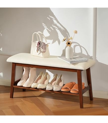 YMYNY Shoe Storage Bench With Cushion, Tier Shoe Rack With