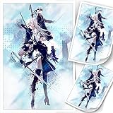 Amazon ニーアオートマタ壁紙hdポスター装飾画リビングルームポスター寝室絵画家の装飾印刷油絵キャンバスウォールアート 24x36インチ フレームなし ウォールステッカー オンライン通販