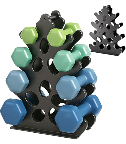 OKUGAFIT A-Frame Dumbbell Rack - 4 Tier Stand For 5-15 Lb Weights