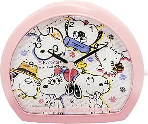 Amazon Co Jp スヌーピー 目覚まし時計 オーバルクロック アナログ表示 ピンク ホーム キッチン