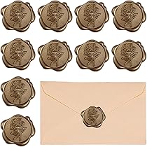 シーリングワックス ୨୧ 封蝋ステッカー ハートローズ 8枚 351 シーリングワックス ୨୧ 封蝋ステッカー ハートローズ 8枚 351