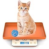 新生児の子犬と子猫用のペットスケール、子犬の体重計、取り外し可能なトレイサイズ28 * 18 cm、グラム単位でペットの赤ちゃんの体重を量る、15Kgs（±1g）(オレンジ色)
