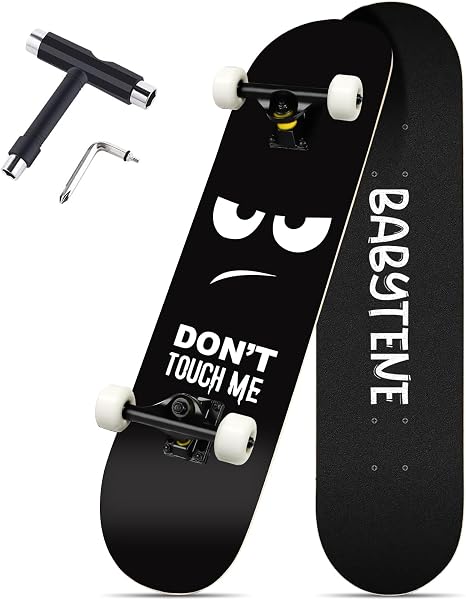 プロスケートボード 31インチ スケボー skateboard スケート スケボー 子供 大人 プロフェッショナル 初心者 コンプリート ABEC-11 95Aホイール 高精度 8 ティアデッキ 漫画 滑板 - スケボー と Tツール付き - 1