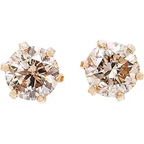 Amazon | [KASHIMA]KASHIMA K18/WG/PG 0.4ct 1粒ブラウンダイヤピアス 