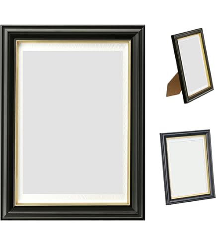 Amazon | FUJICOLOR 額縁 肖像額 [ 無反射ガラス ] L 木製 ブラック