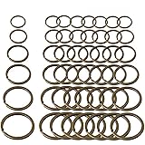 キーホルダー・キーリング 平キーリング平ボタンリングの古銅色、外径20 mm 25 mm 28 mm 30 mm 32 mm 35 mm.（各10個）