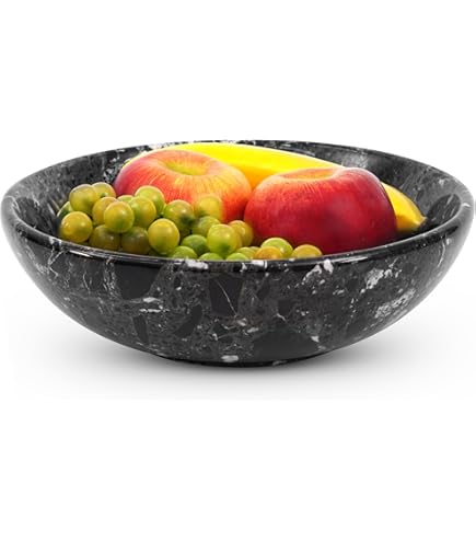 Amazon｜Radicaln 大理石フルーツボウル、10インチ、ブラック