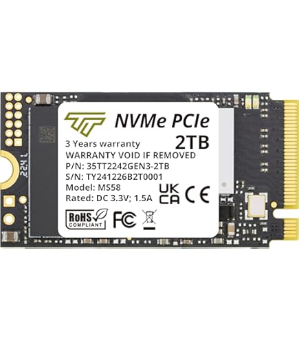 Amazon | Timetec 1TB M.2 2242 NVMe SSD - PCIe Gen3x4 片面 読み取り