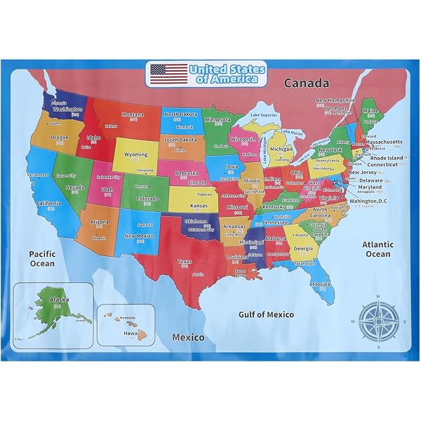 Amazon.co.jp: Parliky ぶら下がっている米国の地図 アメリカの地図