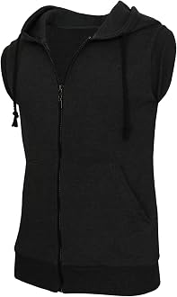 BCPOLO Men's Casual Zip-Hoodie Vest 