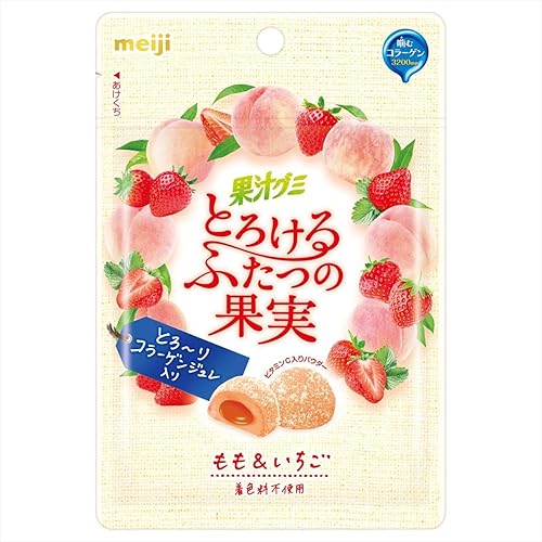 明治 果汁グミ とろけるふたつの果実 もも&いちご