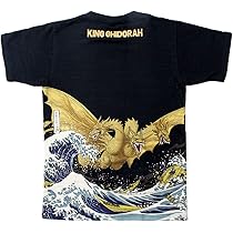 T　dust+富嶽T Amazon | [フォーカート] 【ゴジラ×浮世絵】抜染Tシャツ【富嶽