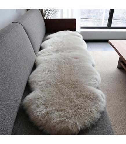 Amazon｜ムートンラグ 天然 オーストラリア産 短毛 2匹物 ラグ トープ