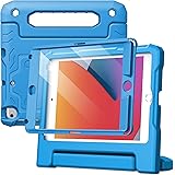 JEDirect 子供用 iPad mini 5/4/3/2/1 ケース（7.9インチ、2019/2015/2014/2013/2012モデル）液晶保護フィルム付き 耐衝撃 フルボディハンドルスタンド タブレット保護カバー (ブルー)