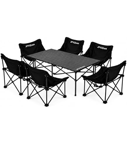 Amazon.co.jp: アウトドア テーブル チェア 7点セット 120×55cm アルミ