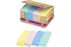 3M ポストイット 付箋 強粘着 細い パステルカラー 75×25mm 90枚×20パッド 5001SS-K エコマーク認定商品 グリーン購入法適合