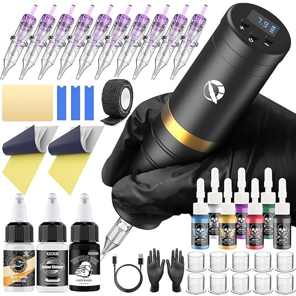 Amazon.co.jp: KLOWERタトゥーキット 電動 タトゥーマシン 1500mAh