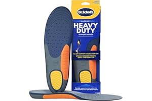 Dr. Scholl's Heavy Duty Support Insole Orthotics, Big & Tall, 200lbs+, Wide Feet, Shock Absorbing, Arch Support, Distributes Pressure, Trim to Fit Inserts, Work Boots & Shoes, Men Size 8-14, 1 Pair
