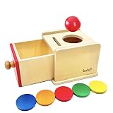 Dailyfunn Montessori Toys Coin&Ball 2-in-1 Drop Box Object Permanence Box for Infant Baby Preschooler 6-24 Months