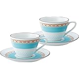 Noritake ノリタケ カップ & ソーサー (ペアセット) (コーヒー ティー 兼用) 125cc ハミングブルー 2客 ブルー ファインポーセレン P5389L/1645
