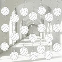 12 Pcs Volleyball Party Decorations - Honeycomb Centerpieces & Cards For Sports Birthday Themed Party