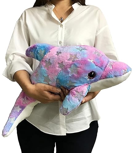 Amazon.co.jp: ザ・アクセス ぬいぐるみ イルカ レインボー ふわふわ