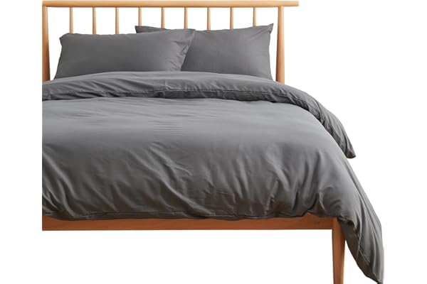 クモリ(Kumori) 寝具カバーセット シングル 3点セット 布団カバーセット 布団カバー シーツ 洋式ベッド・和式布団兼用 掛け布団カバー ボックスシーツ 枕カバー 洗い替え速乾タイプ ピーチスキン加工 ダークグレー