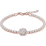 Menton Ezil "Spiritual Guidance Swarovski Crystal Rose Gold Bangle Bracelet Adjustable Jewelry with Love Design for Women Fas