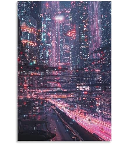 Amazon.co.jp: 3ピース 日本の街並み ウォールアート 日本 サイバー