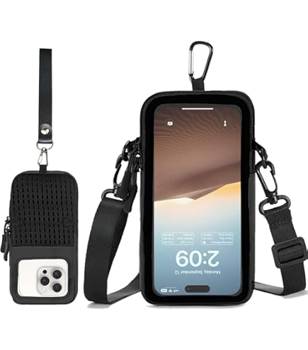 2NSPDRGNI Crossbody Case Compatible With IPhone 12 Mini,Wireless Charging Shell With Adjustable Neck Cord Lanyard Strap,Black - View #4