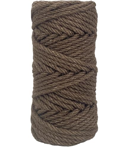 100 Feet 5mm Thick Twisted Jute Rope - Natural Hemp Twine For Crafts, Gift Wrapping, Macrame & Rustic Home Decor (Brown)