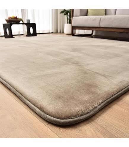 Amazon | RASIK ラグマット カーペット 約190×190cm アイボリー もっ