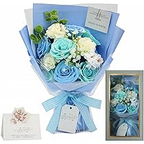 青いバラ ソープフラワー 花束 ギフト Amazon｜MEJARDIN 人気 ソープフラワー 花束 ブーケ ギフト バラ 造花