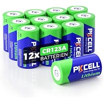Amazon | PKCELL CR123A 3V 1500mAh リチウムマンガン電池 12個入