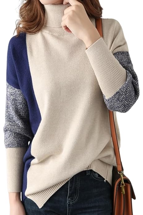Amazon | アーム ライン バイカラー ニット プルオーバー 秋 冬  
