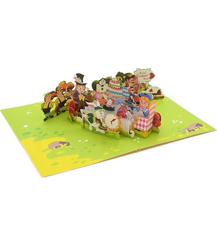 Artery8 Grußkarte „Alice In Wonderland Tea Party“ – 17,5x12,5 Cm, Blanko, Hochwertiges Papier, Mit Umschlag