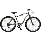 チャリンクス 26インチ バンバリ ビーチクルーザー 6段変速 スポーツ自転車 マウンテンバイク風 QR