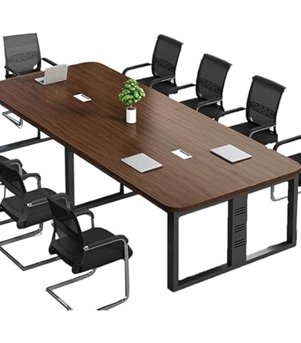 Amazon | ミーティングテーブル 大きい オフィステーブル 6-8人掛け
