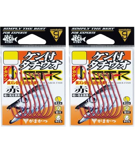 Amazon | がまかつ ケン付タチウオST-Rワイド 赤 68823#3/0