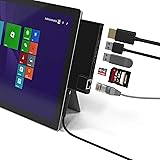「最新型」Microsoft Surface Pro 4/Pro 5/Pro 6 用USB 3.0 ハブ 6in1ドッキングステーション 4K HDMI ポート + SD&Micro SDカードリーダー + LANポート + 2 USB 3.0 ポー