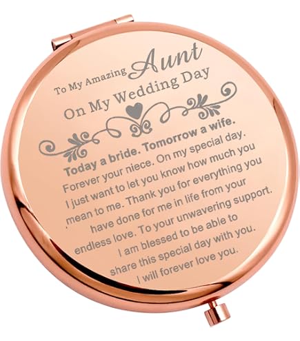 Taschenspiegel Mit Aufdruck 'The Love Between Aunt & Niece' – Doppelseitig, 2-fach Vergrößerung, PU-Leder, 7,5x6,4 Cm, Geschenk Für Tante