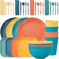 Picnic Set 52 Pieces Plastic Dinnerware Set, Plastic Plates And